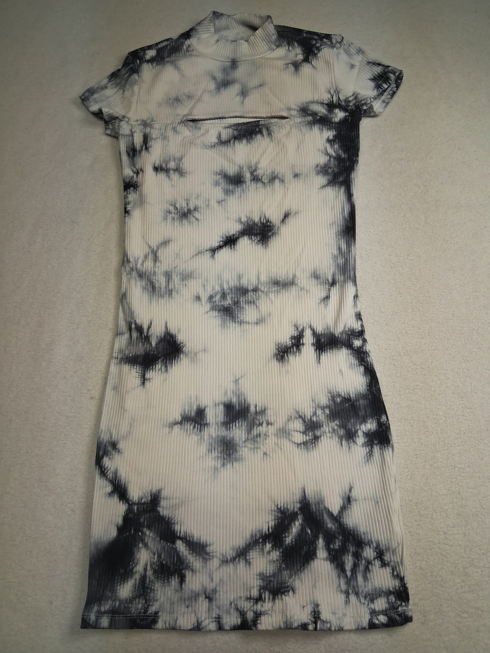Garage Black & White Tie-Dye Ribbed Mini Dress - Picture 2 of 6